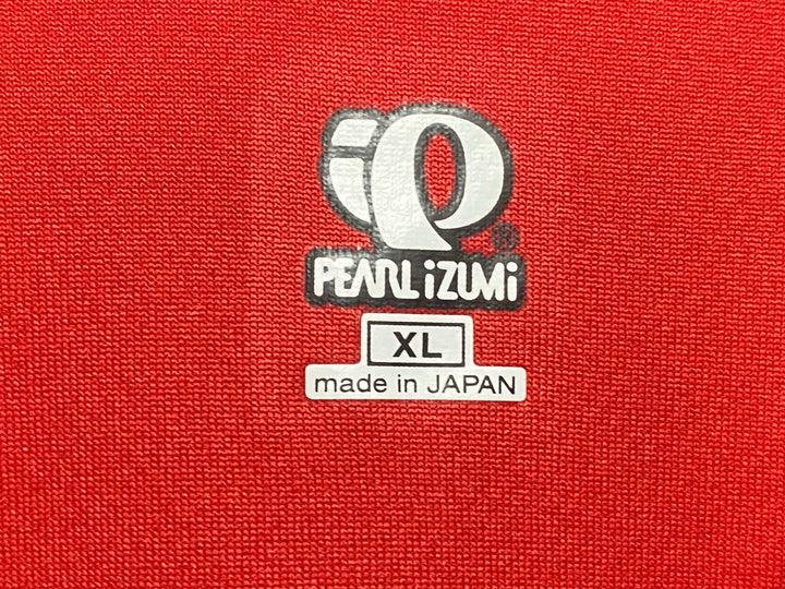 KD218 パールイズミ PEARL iZUMi UVロングスリーブジャージ 半袖/長袖 着脱式 サイクルジャージ 赤 XL ※ポケット部生地傷み