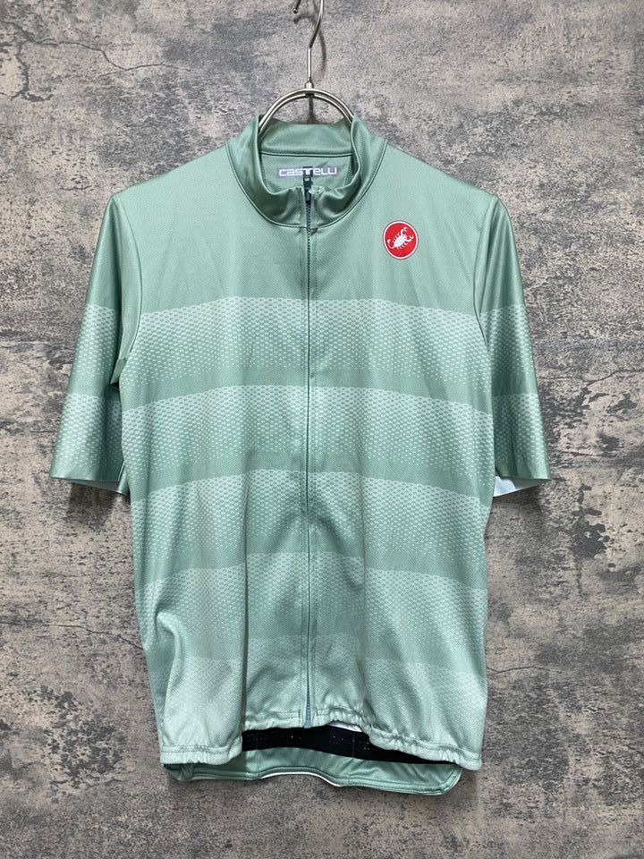KF203 カステリ CASTELLI 半袖 サイクルジャージ ターコイズグリーン M