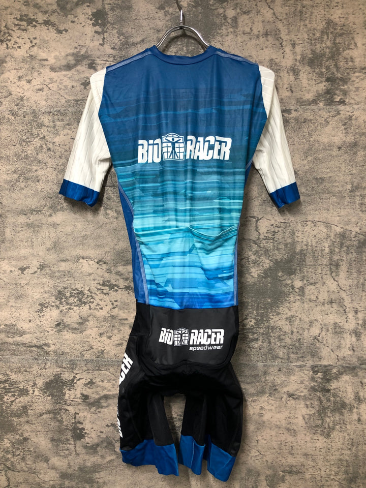 JP491 ビオレーサー BIORACER 半袖 ワンピース 水色 黒 3/M ※ほつれ