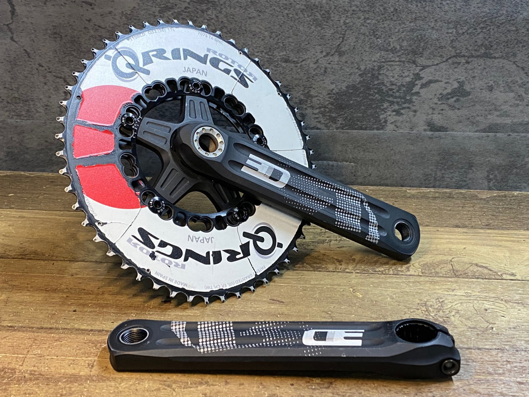 JN569 ローター ROTOR 3D クランクセット 24mmシャフト 170mm QRINGS 52/36 JAPANチェーンリング
