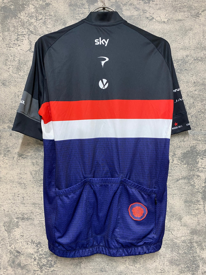 JN155 ラファ Rapha MEN'S COUNTRY JERSEY 半袖 サイクルジャージ 黒 紺 M TEAM Sky