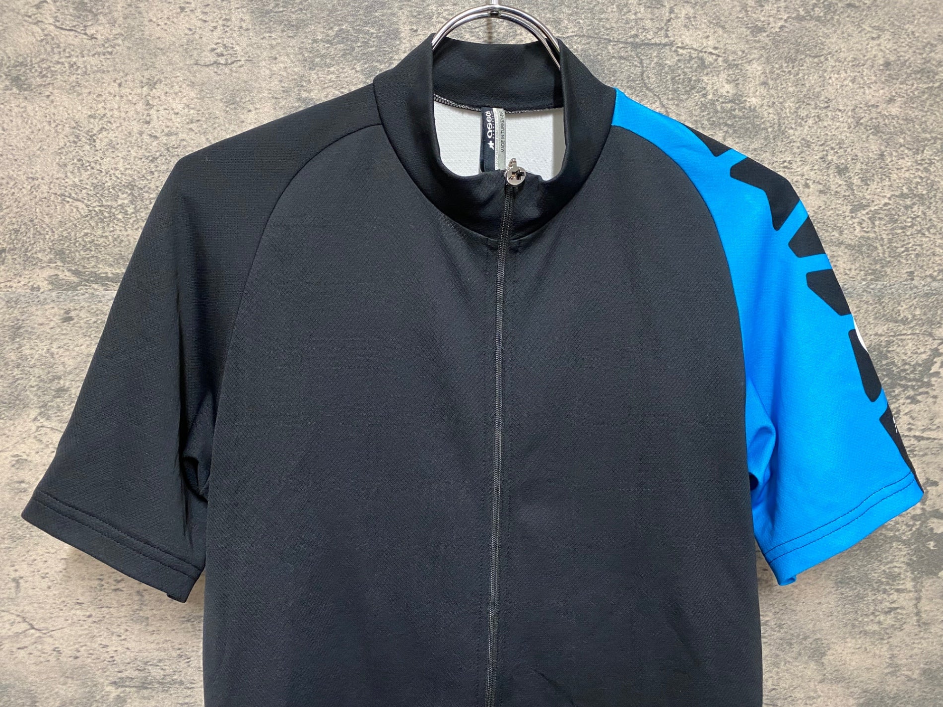 JR135 アソス ASSOS SS.MILLE EVO7 半袖 サイクルジャージ 黒 水色 L