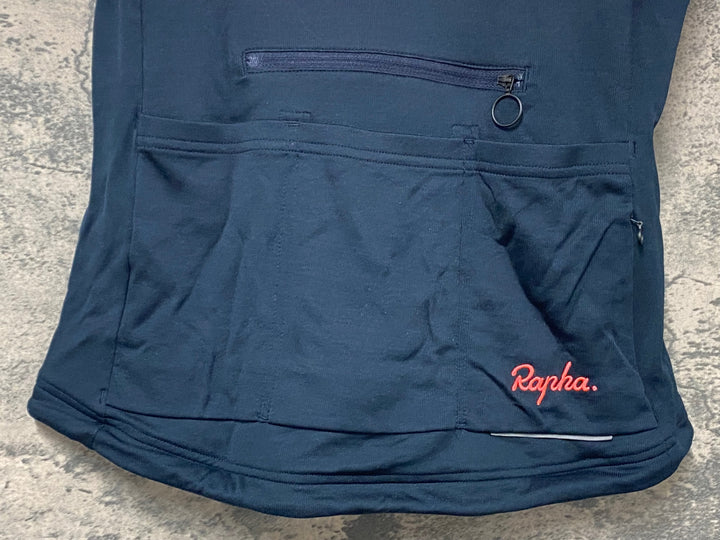 JY104 ラファ Rapha WOMEN'S BREVET JERSEY 半袖 サイクルジャージ レディース 紺 M