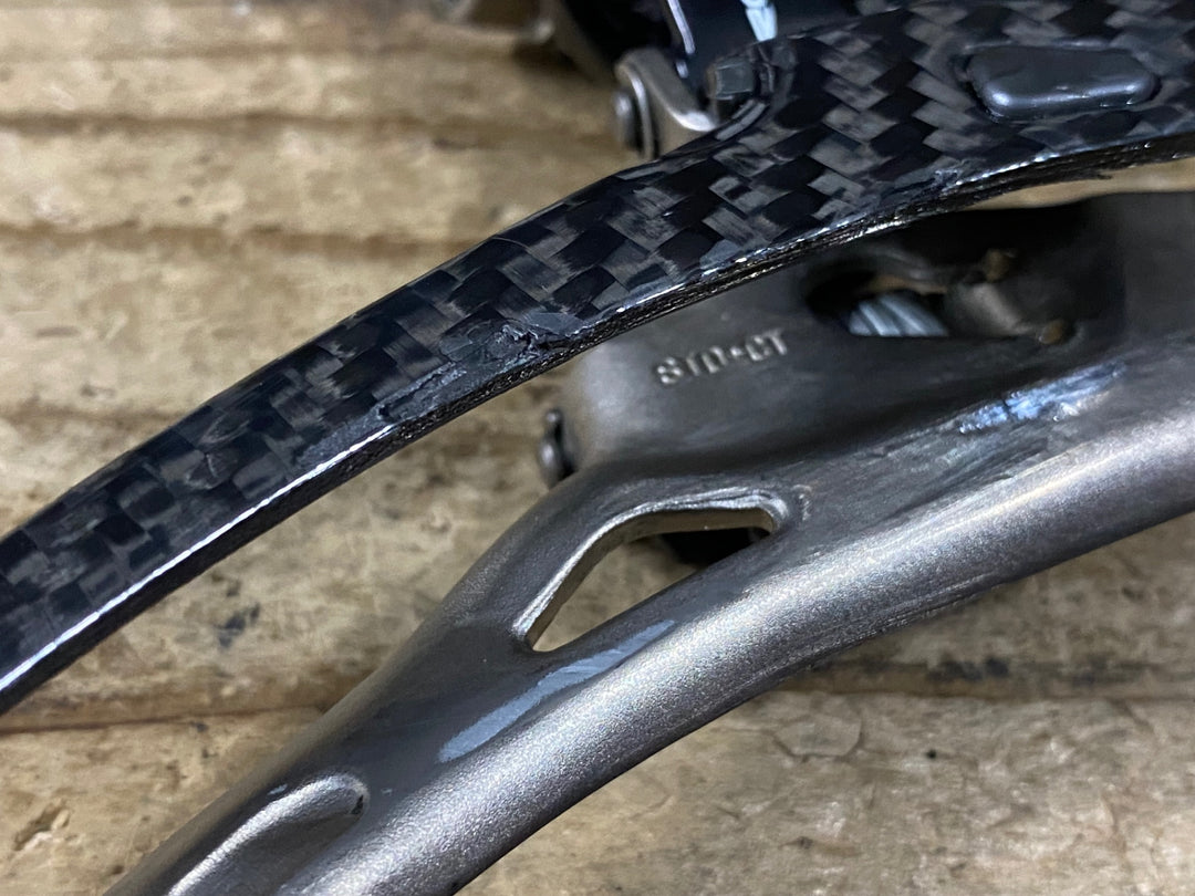 KP563 カンパニョーロ CAMPAGNOLO レコード RECORD フロントディレイラー 2s 直付 ※ブリッジ部分の割れ切れの為ジャンク