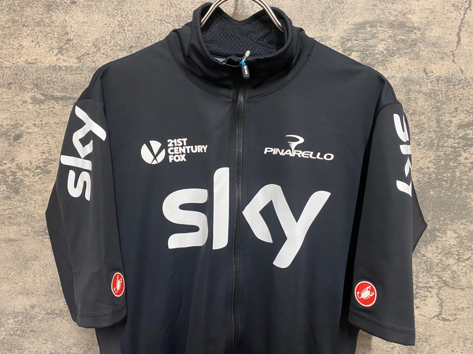 KH265 カステリ CASTELLI 半袖 サイクルジャージ 黒 XXL TEAM SKY 防風