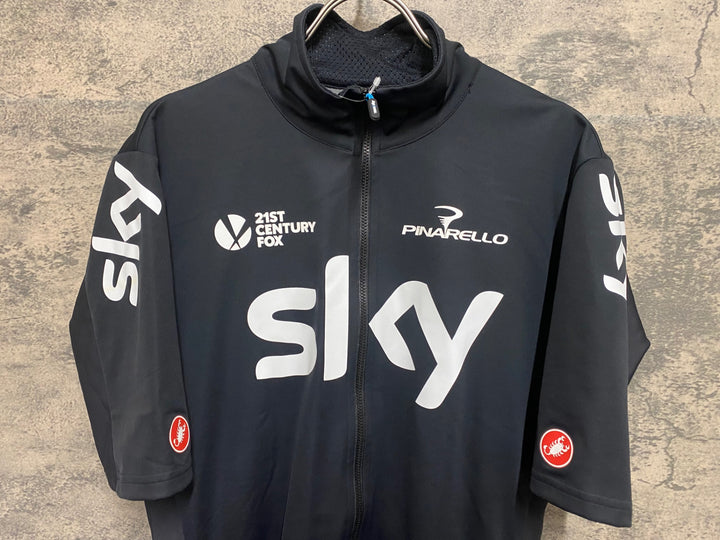 KH265 カステリ CASTELLI 半袖 サイクルジャージ 黒 XXL TEAM SKY 防風