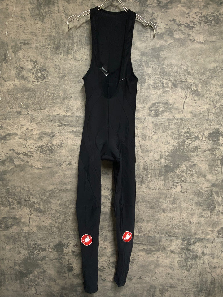 JV209 カステリ CASTELLI ビブタイツ 黒 M 裏起毛 ※スレ大、ロゴひび割れ,パッド色褪せ