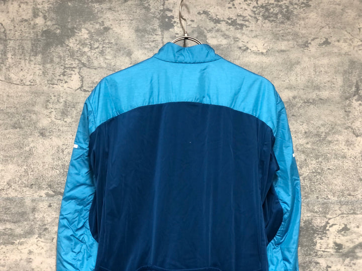 KL217 odlo 長袖 サイクルジャケット 水 青 S 裏起毛 中綿