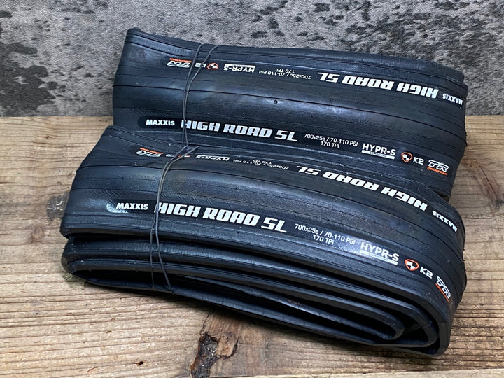 JN784 マキシス MAXXIS HIGH ROAD SL タイヤ 700x25C チューブレスレディ 2本セット 未使用