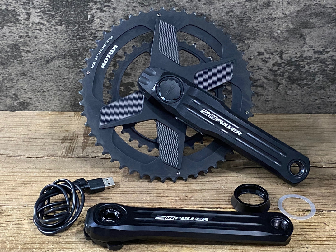 KN043 ローター ROTOR 2IN POWER パワーメーター クランクセット 50/34T 165mm 11S 通信確認済み 充電ケーブル付属