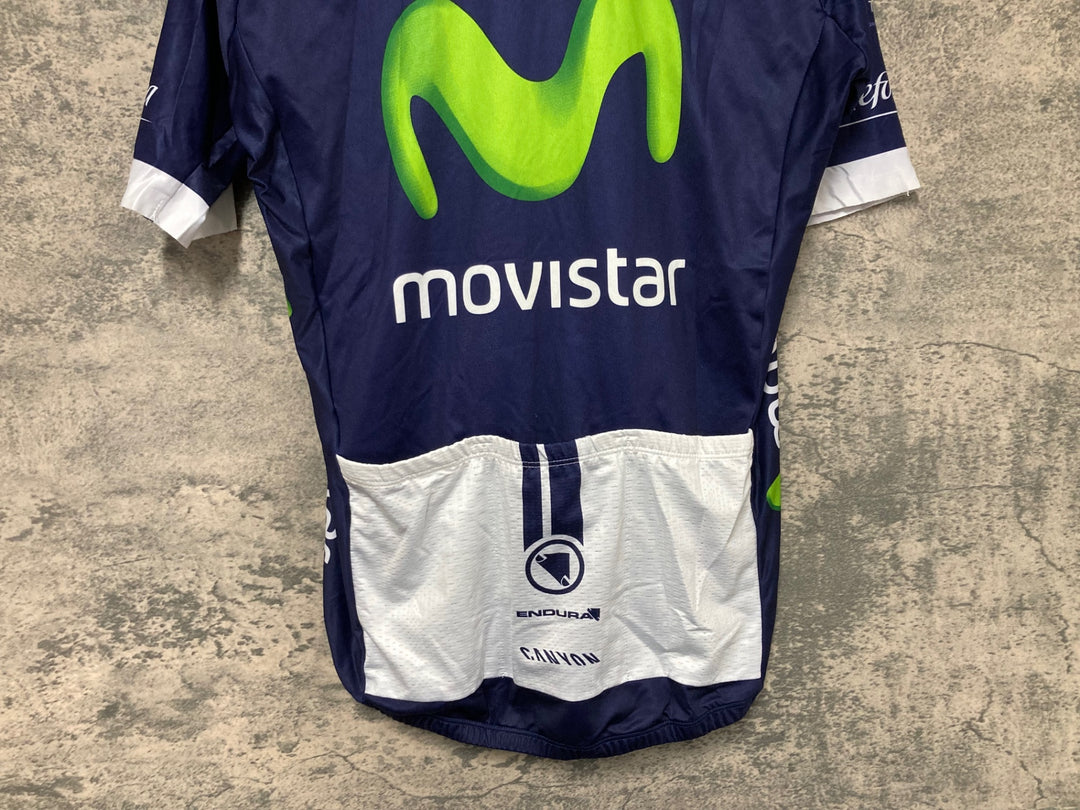 JS496 エンデュラ ENDURA 半袖 サイクルジャージ 濃紺 サイズ不明 movistar ※タグカット