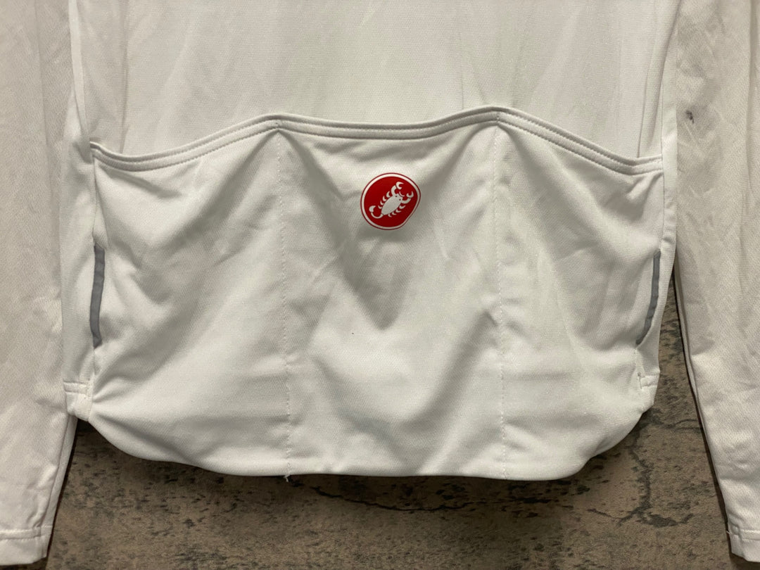 KG544 カステリ CASTELLI 長袖 サイクルジャージ 白 S 汚れあり