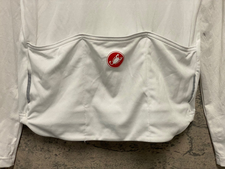 KG544 カステリ CASTELLI 長袖 サイクルジャージ 白 S 汚れあり