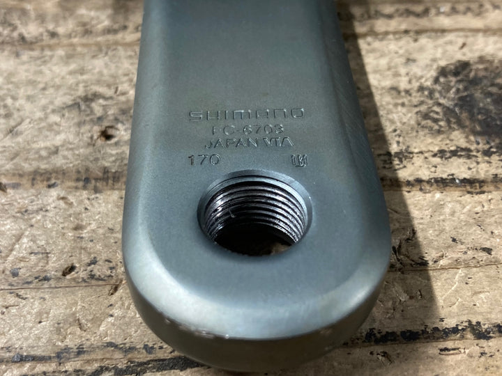 JT138 シマノ SHIMANO アルテグラ ULTEGRA FC-6703 クランクセット 52/39/30T 170mm ※クランクキャップ非純正