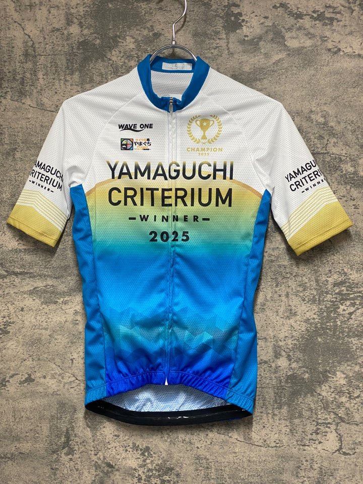 JV162 ウェイブワン WAVE ONE 半袖 サイクルジャージ 白 M YMAGUCHI CRITERIUM