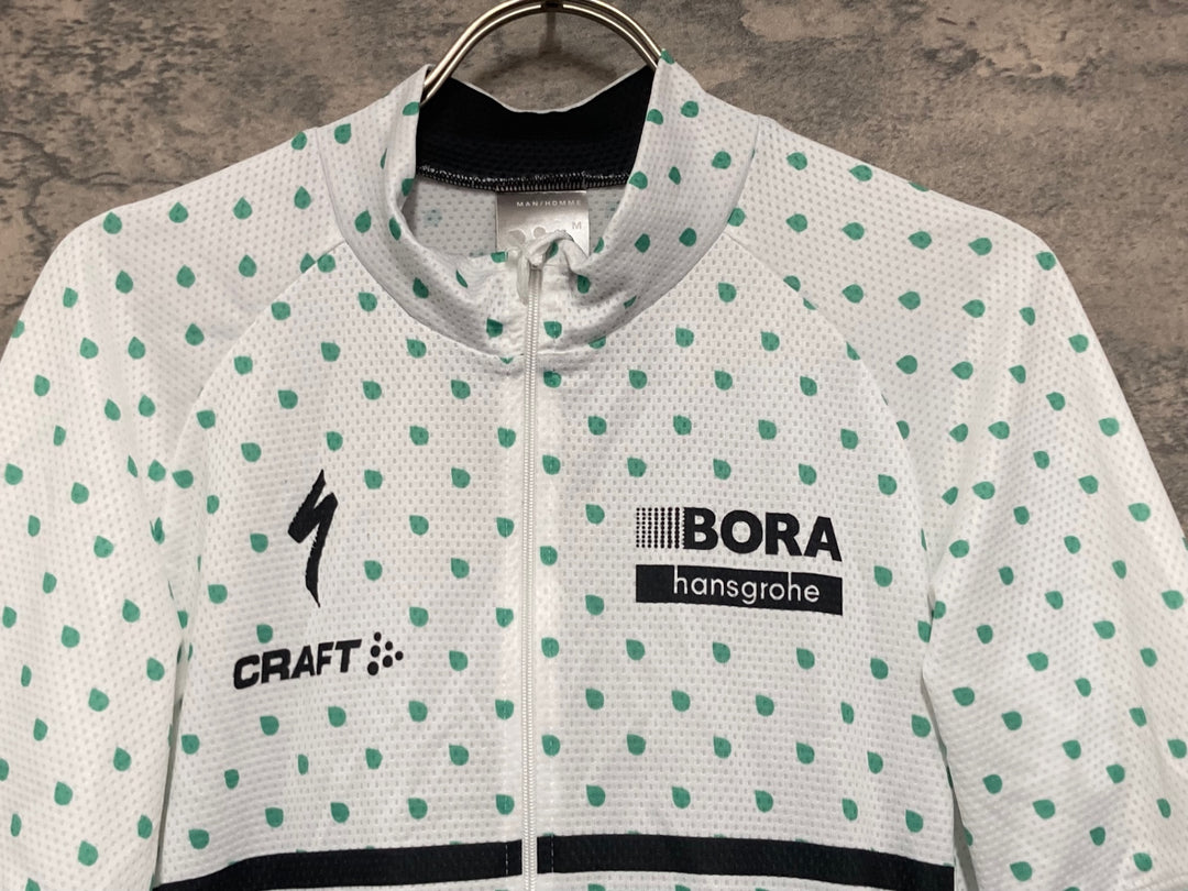 KJ768 クラフト CRAFT 半袖 サイクルジャージ 白 緑 水玉模様 M BORA hansgrohe
