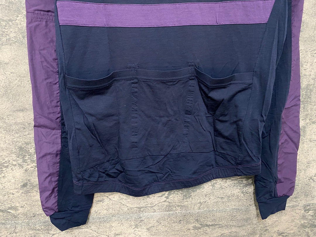JY823 ラファ Rapha LONG SLEEVE BREVET WINDBLOCK JERSEY 長袖 サイクルジャージ 黒 パープル S