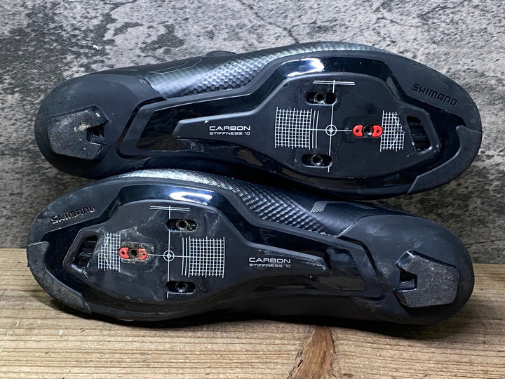JP136 シマノ SHIMANO PC7 SHRC702M WIDE ビンディングシューズ 3穴 BOA シルバー 黒 EU41
