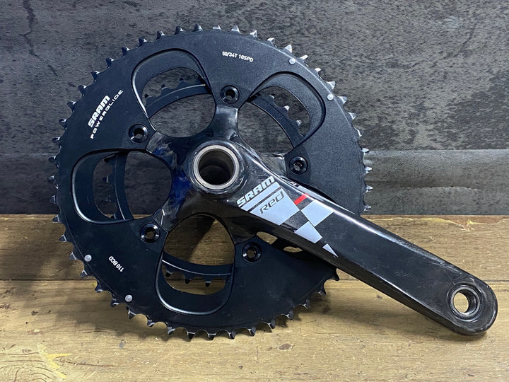 KE919 スラム SRAM レッド Red 10 カーボン クランクセット 170mm 50/34T 5H 110BCD GXP