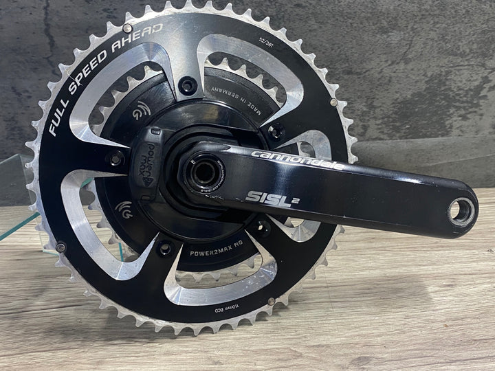 JT396 POWER 2 MAX NGeco パワーメーター付 Cannondale SISL2 クランクセット 170mm 52/36T 11S 接続確認済み ※左アームクラックのためジャンク