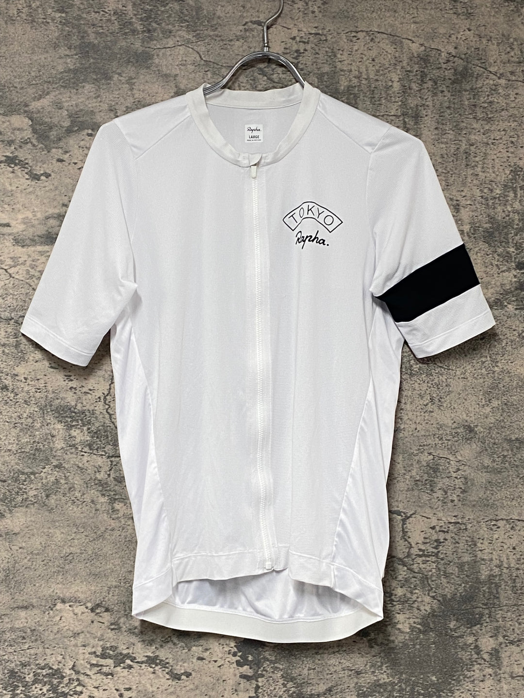 KJ109 ラファ Rapha MEN'S CLUBHOUSE JERSEY TOKYO 半袖 サイクルジャージ 白 L ※ほつれ,汚れ