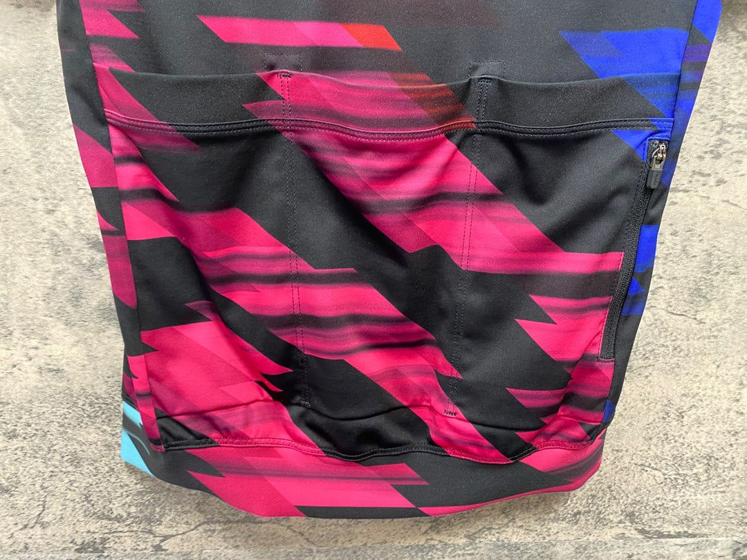 KB948 ラファ Rapha CANYON SRAM CORE JERSEY 半袖 サイクルジャージ 黒 赤 総柄 XS