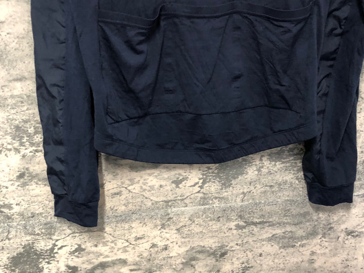 JF776 ラファ Rapha BREVET LONG SLEEVE WINDBLOCK JERSEY 長袖 サイクルジャージ 紺 S