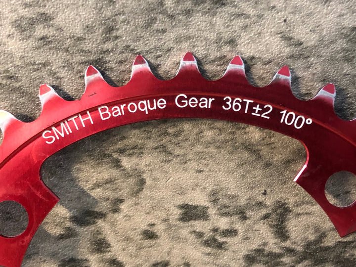 JU711 スミス SMITH Baroque Gear チェーンリング 赤 36T±2 100°