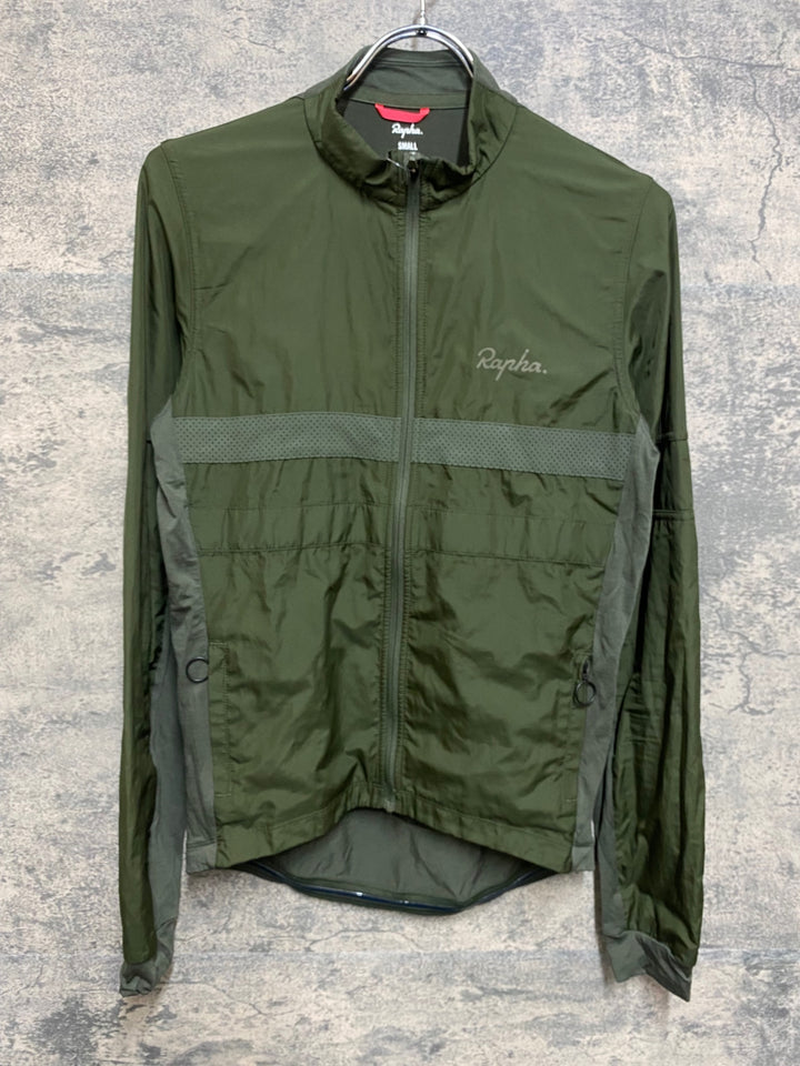JQ364 ラファ Rapha LONG SLEEVE BREVET WINDBLOCK JERSEY 長袖 サイクルジャージ 緑 S