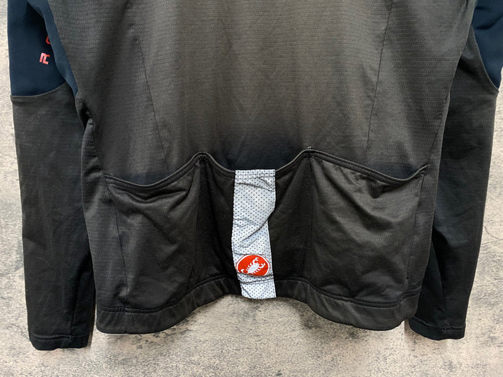KG029 カステリ CASTELLI 長袖 サイクルジャージ 黒 M 裏起毛 GORE-TEX INFINIUM