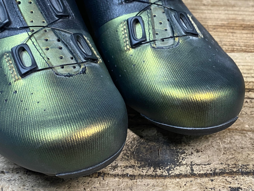 JX859 フィジーク fizik TEMPO OVERCURVE R4 IRIDESCENT ビンディングシューズ SPD-SL 緑 EU42 ※未使用