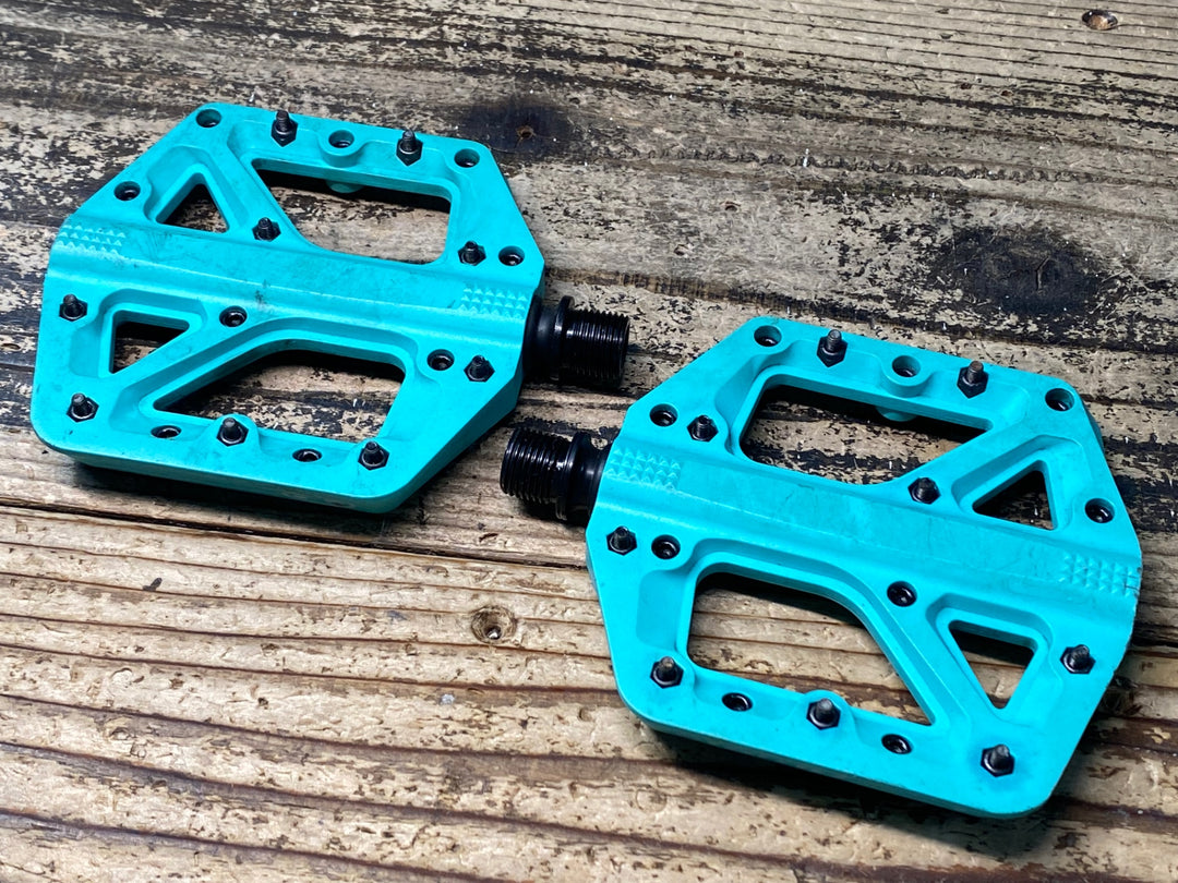 JO140 クランクブラザーズ crankbrothers スタンプ stamp1 フラットペダル 水色 クロモリ