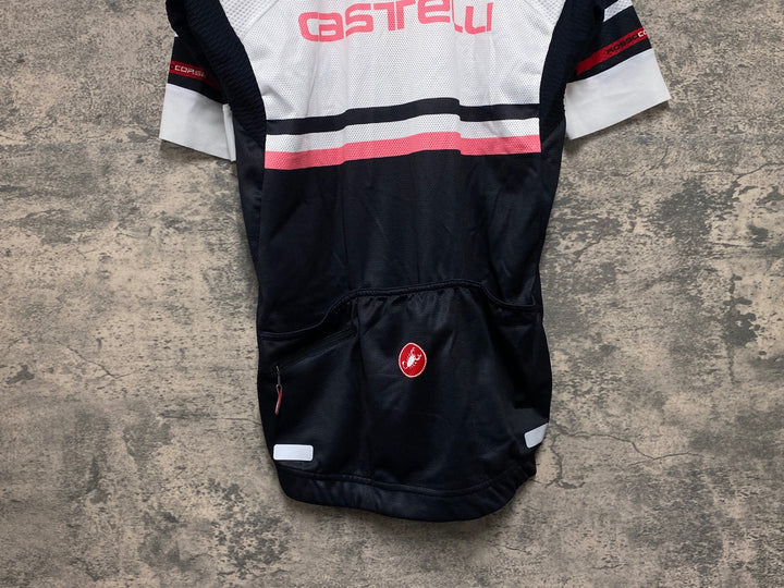 JV386 カステリ CASTELLI ロッソコルサ ROSSO CORSA 半袖 サイクルジャージ 白 L