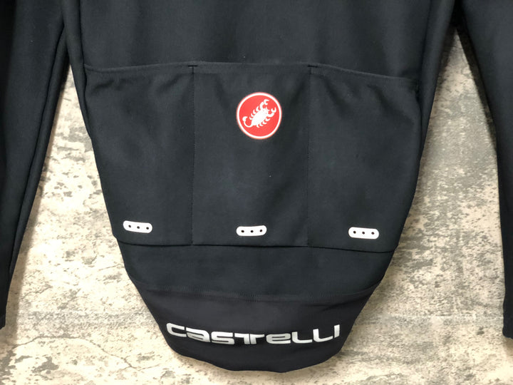JV451 カステリ CASTELLI ロッソコルサ ROSSO CORSA Perfetto 長袖 サイクルジャケット 黒 S