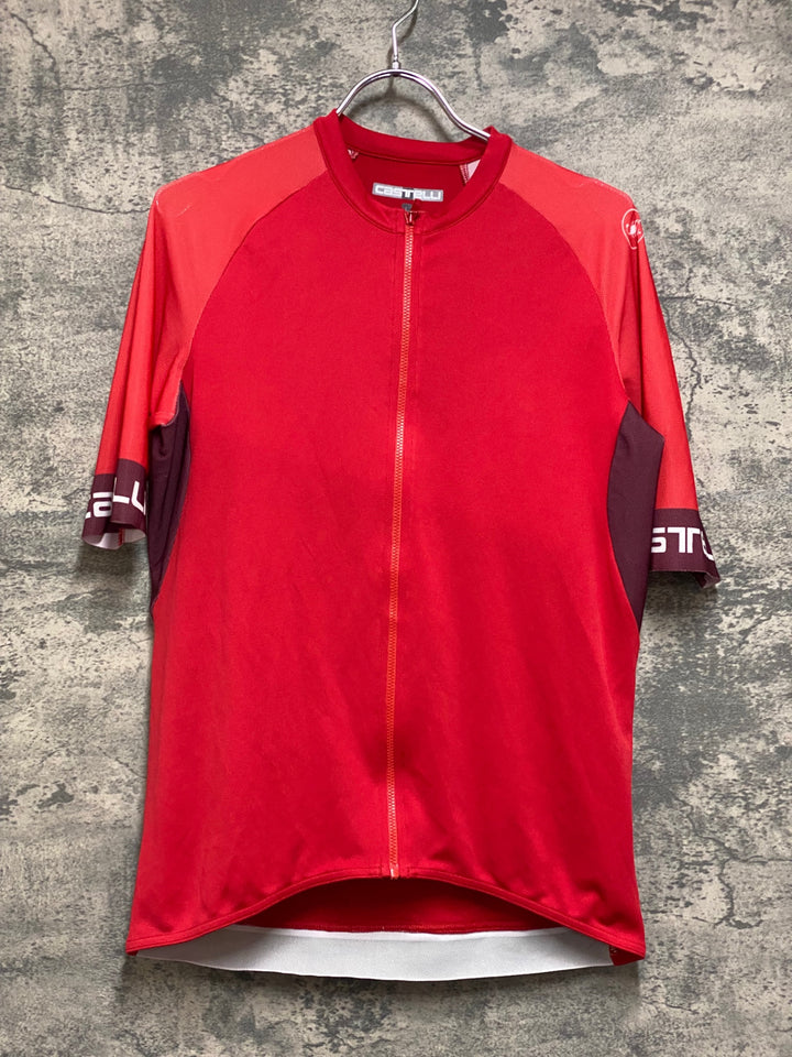 JP540 カステリ CASTELLI 半袖 サイクルジャージ 赤 L