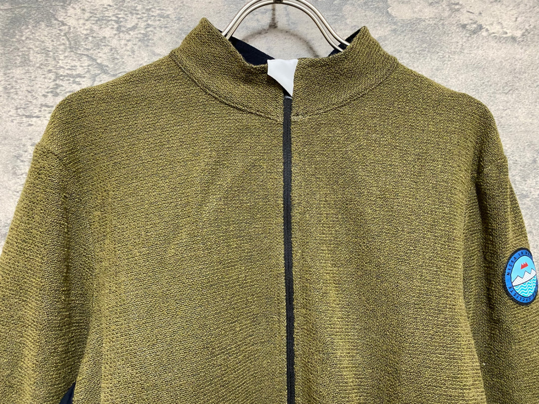 JP997 カフェドシクリステ Cafe du Cycliste MARGUERITE MAN 長袖 サイクルジャージ オリーブ XL 裏起毛