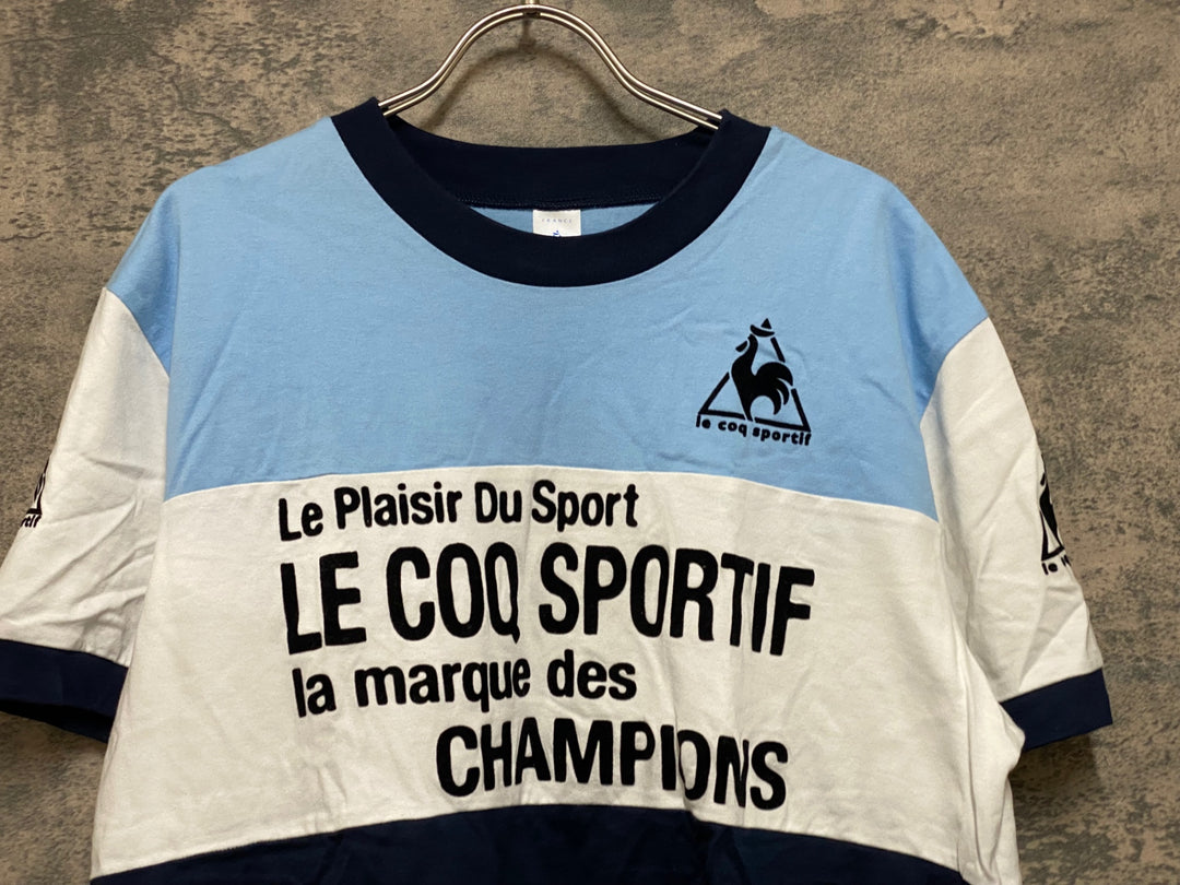 JO223 ルコックスポルティフ le coq sportif 半袖 リンガーTシャツ バックポケット 水 白 紺 O