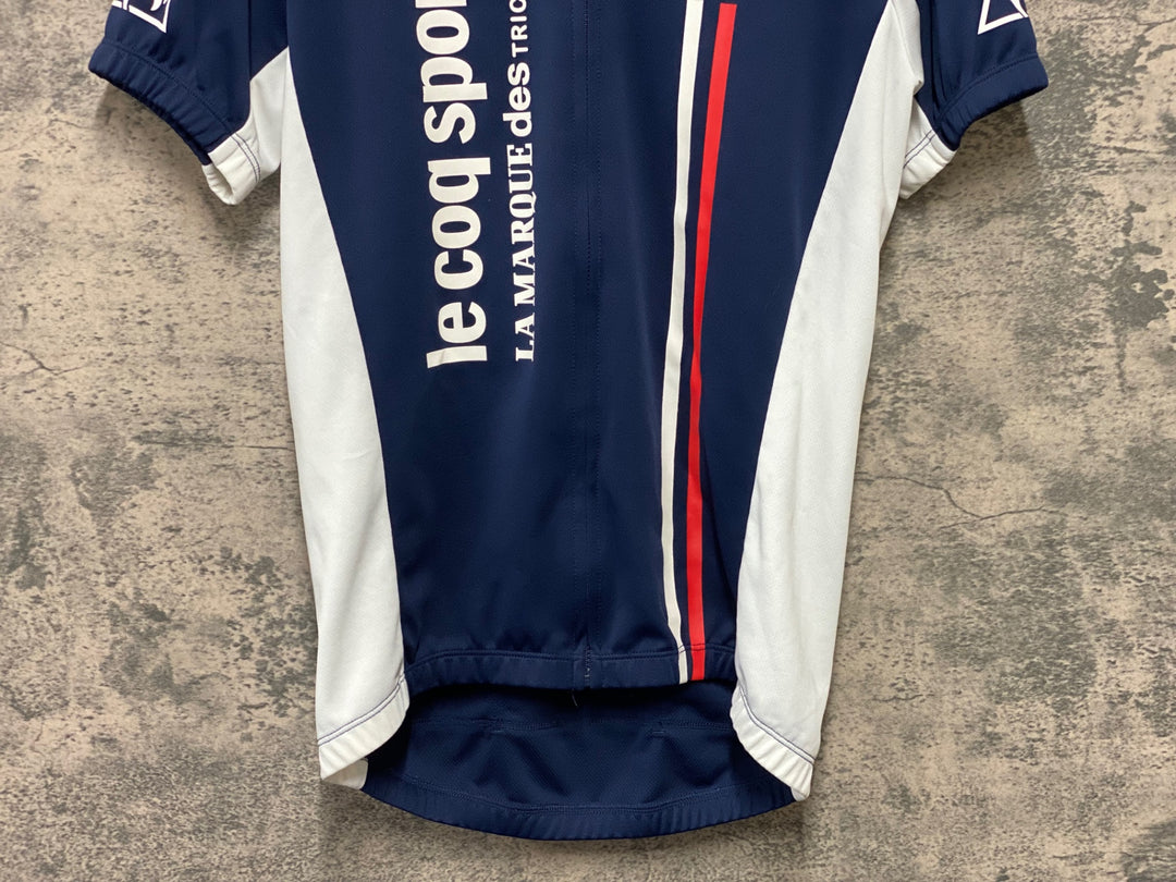 KI223 ルコックスポルティフ le coq sportif 半袖 サイクルジャージ 紺 M