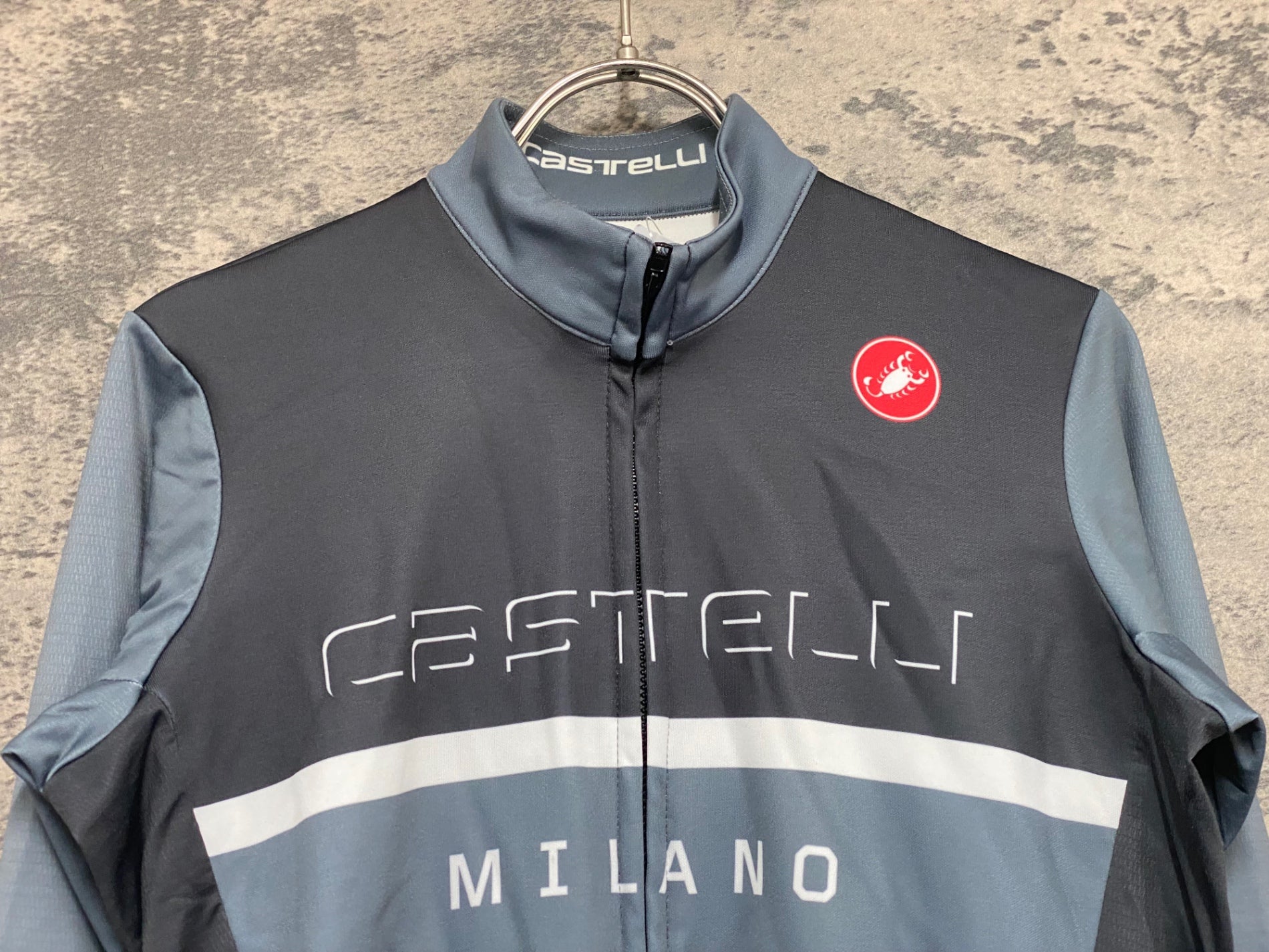 KD433 カステリ CASTELLI 長袖 サイクルジャージ グレー M 裏起毛