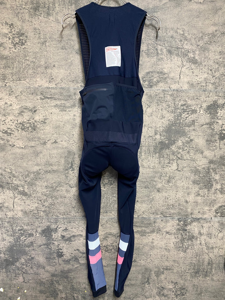 KB326 ラファ Rapha CARGO WINTER TIGHTS WITH PAD カーゴ ビブタイツ 紺 S 裏起毛
