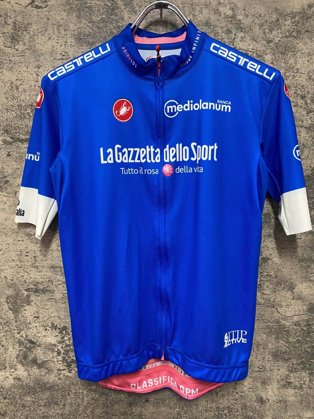 JV455 カステリ CASTELLI 半袖 サイクルジャージ 青 S Giro d'Italia