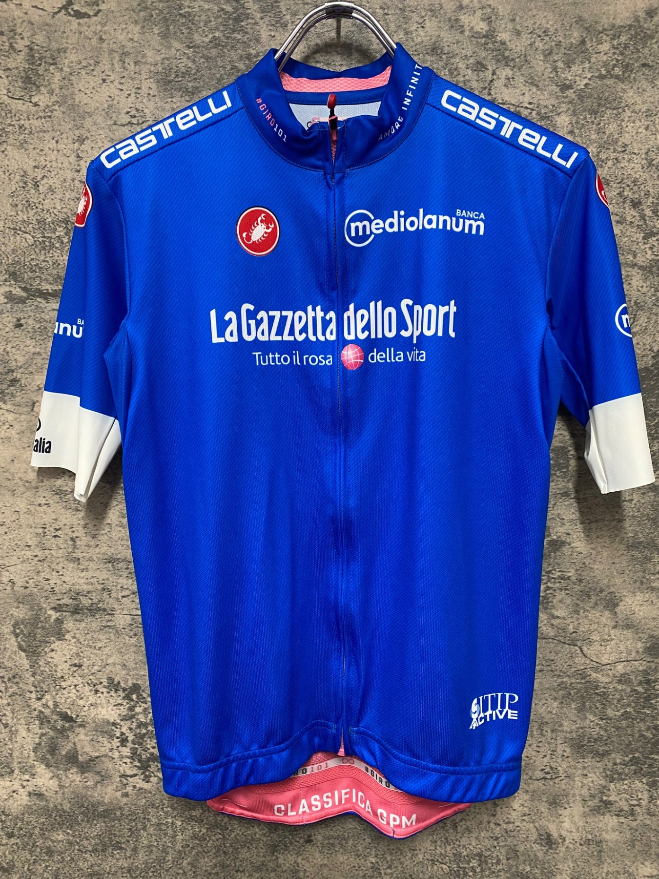 JV455 カステリ CASTELLI 半袖 サイクルジャージ 青 S Giro d'Italia