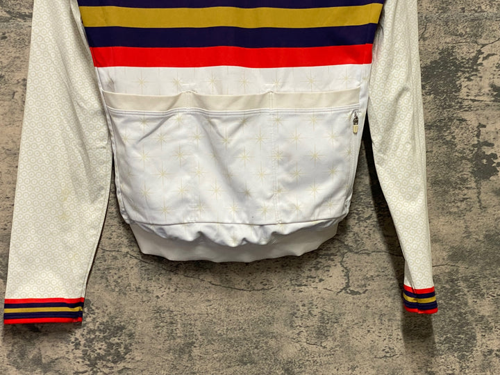 KN956 ラファ Rapha L/S CORE JERSEY WIGGINS 長袖 サイクルジャージ 白 S 裏起毛