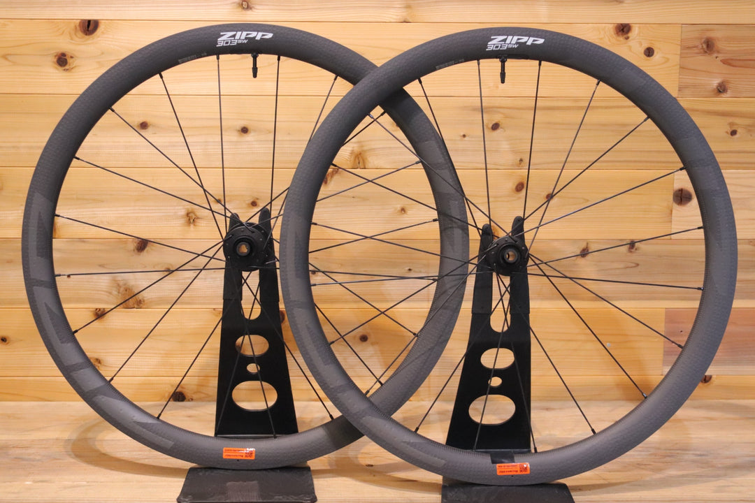 未走行 センサーモデル ジップ ZIPP 303 SW DISC シマノ 11S/12S 25㎜ フックレス カーボン チューブレス ロードバイク ホイールセット 【広島店】