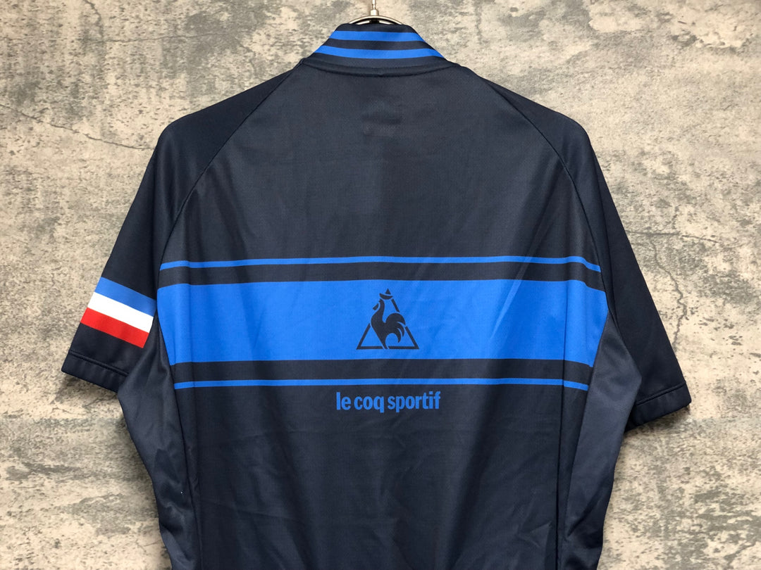 KK453 ルコックスポルティフ le coq sportif 半袖 サイクルジャージ 紺 O