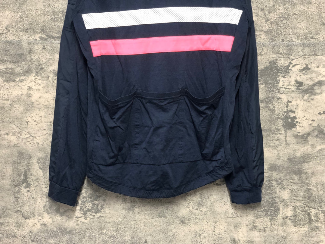 KK082 ラファ RAPHA LONG SLEEVE BREVET WINDBLOCK JERSEY 長袖 サイクルジャージ 濃紺 M