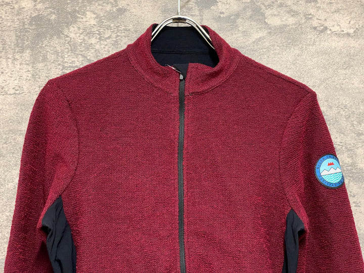 JM965 カフェドシクリステ Cafe du Cycliste MARGUERITE man 長袖 サイクルジャージ 赤 XS 裏起毛