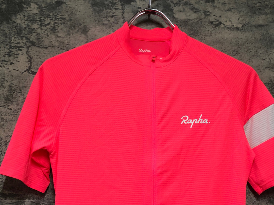 KM158 ラファ Rapha WOMEN'S CORE LIGHTWEIGHT JERSEY 半袖 サイクルジャージ ピンク XS ※汚れ