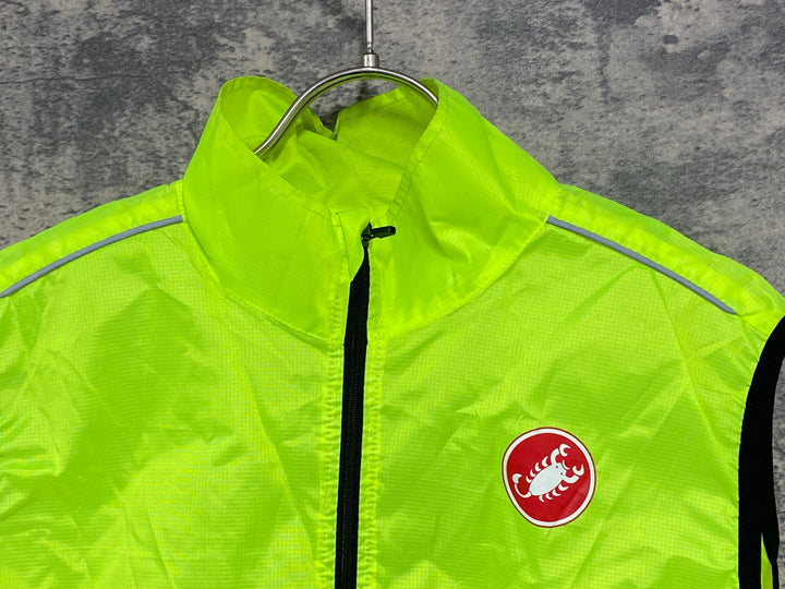 JW294 カステリ CASTELLI サイクルベスト ジレ 黄緑 XL