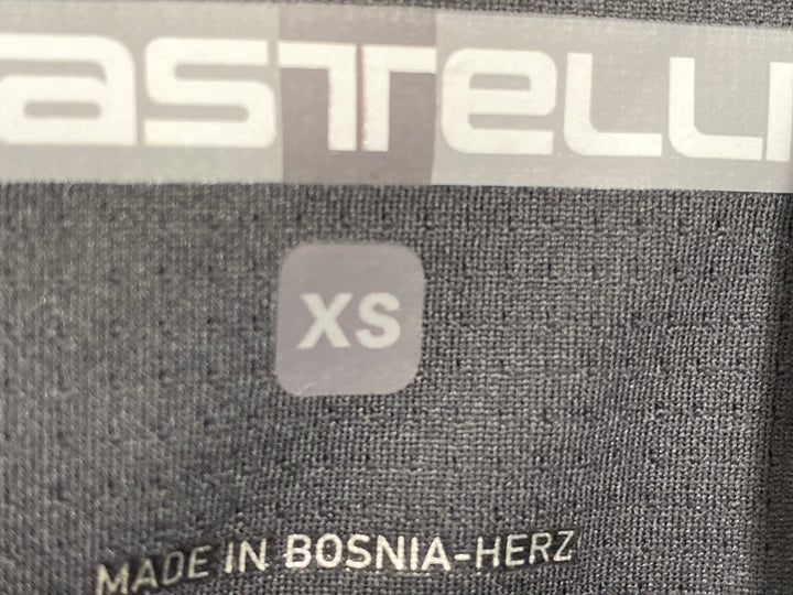 KH471 カステリ CASTELLI 半袖 サイクルジャージ 黒白グレー XS